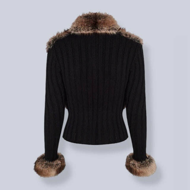 KNITTED FUR CARDIGAN