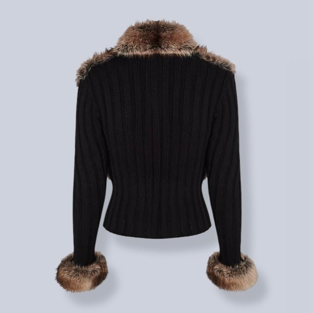 KNITTED FUR CARDIGAN