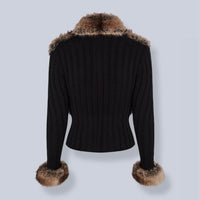 KNITTED FUR CARDIGAN