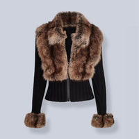 KNITTED FUR CARDIGAN