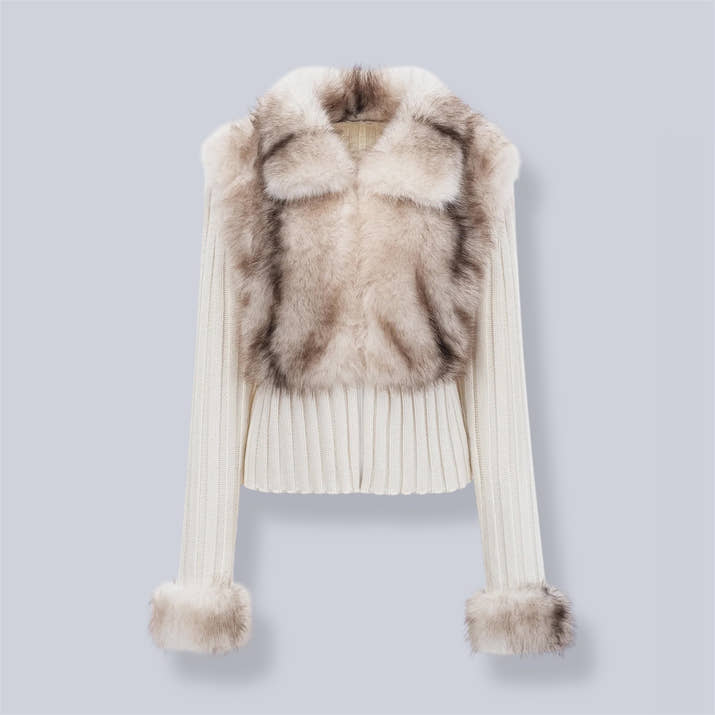KNITTED FUR CARDIGAN