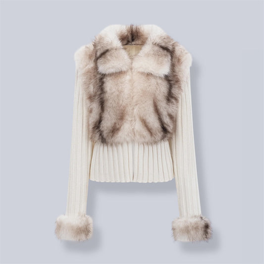 KNITTED FUR CARDIGAN
