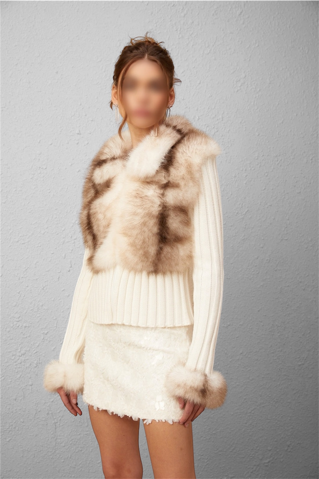 KNITTED FUR CARDIGAN