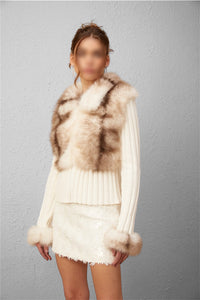 KNITTED FUR CARDIGAN