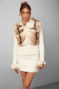 KNITTED FUR CARDIGAN