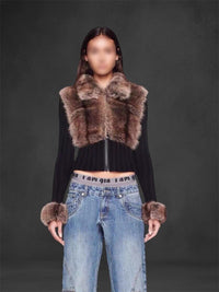 KNITTED FUR CARDIGAN