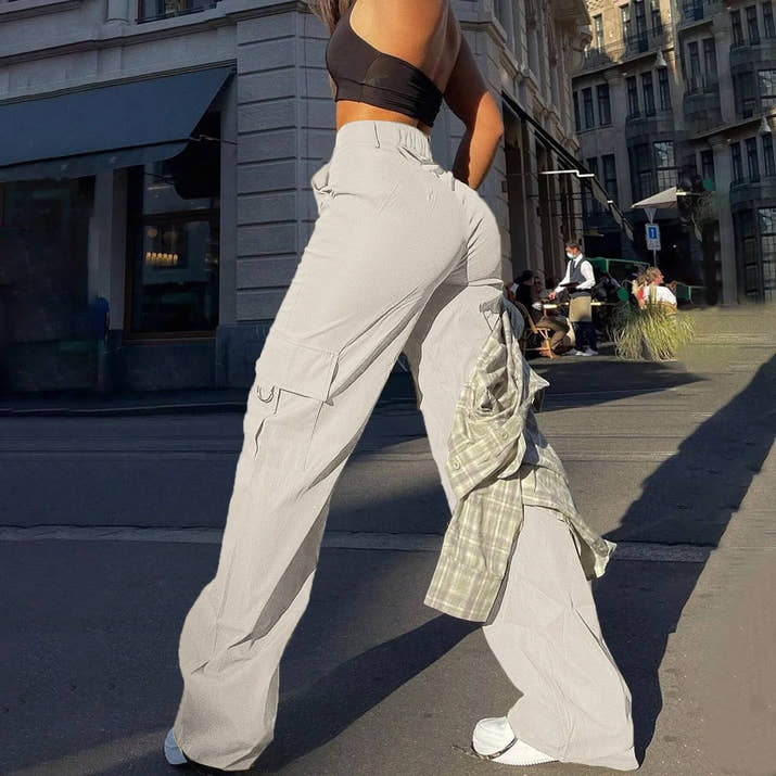Hoge Taille Cargo Broek voor Dames