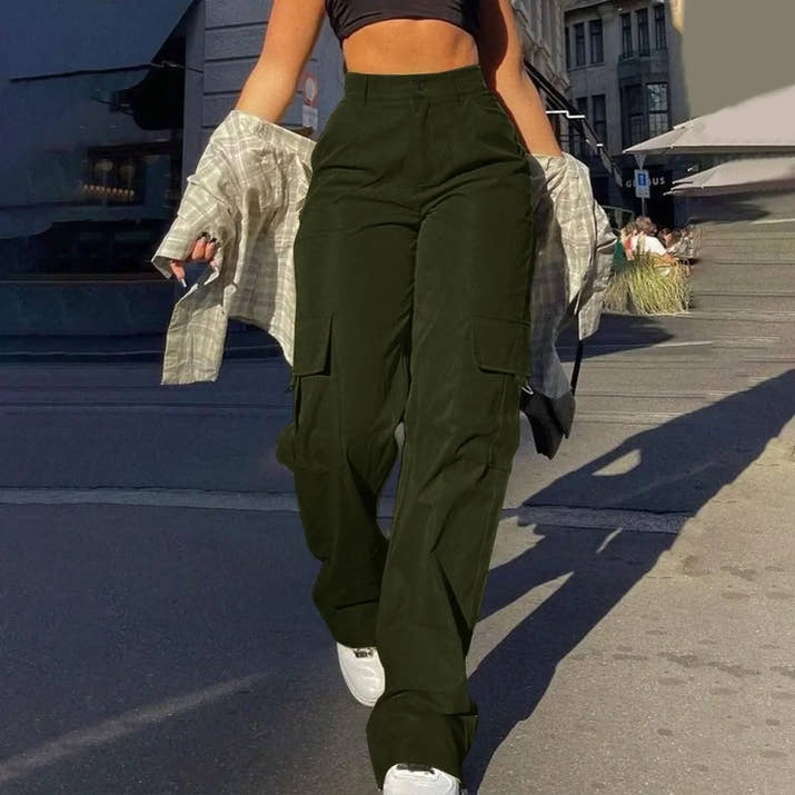 Hoge Taille Cargo Broek voor Dames