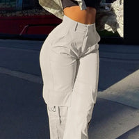 Hoge Taille Cargo Broek voor Dames